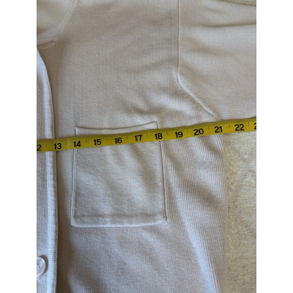 Vintage Michelle Stuart Pink Cardigan. Pockets Buttons Size Medium. Small Stain - Picture 14 of 15